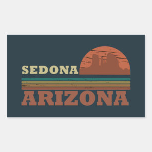 Arizona Sedona vintage sunset az retro Rektangulärt Klistermärke