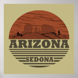 arizona sedona vintage sunset liggande az poster