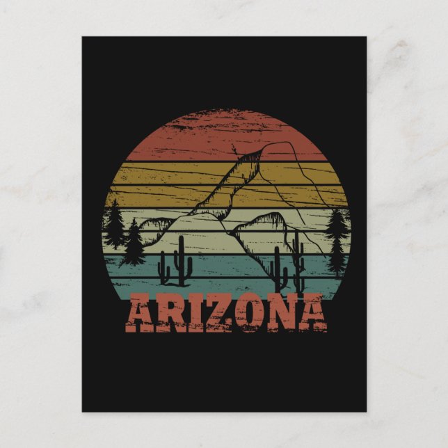 Arizona Sedona vintage sunset retro az Vykort (Framsida)