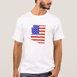 Arizona Shaped American Flagga Patriotic Arizonan T-shirt