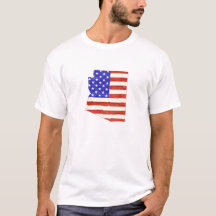 Arizona Shaped American Flagga Patriotic Arizonan