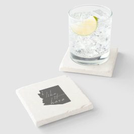 Arizona Shaped jag gillar här Black Chalkboard Underlägg Sten