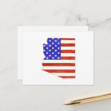 Arizona Shaped Patriotic Arizonan American Flagga