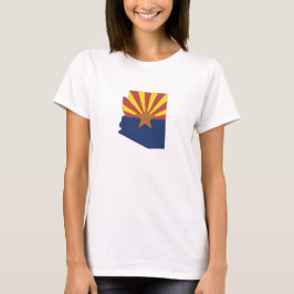 Arizona Silhouette Karta Shaped Statlig flagga Tee Shirt