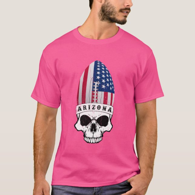Arizona Skull 4th of July Patriotic ShortSleeve Un T Shirt (Framsida)