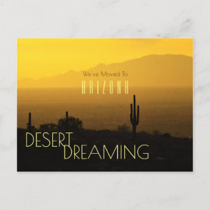 Arizona Solnedgång Saguaro Kaktus Förflyttning Meddelande Vykort