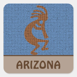 Arizona Southwest Mosaic Musical Kokopelli Fyrkantigt Klistermärke