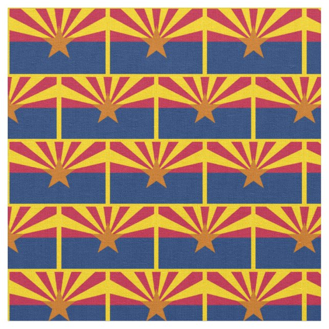 Arizona State & Arizona Flagga Fabric /USA mode Tyg (Närbild)