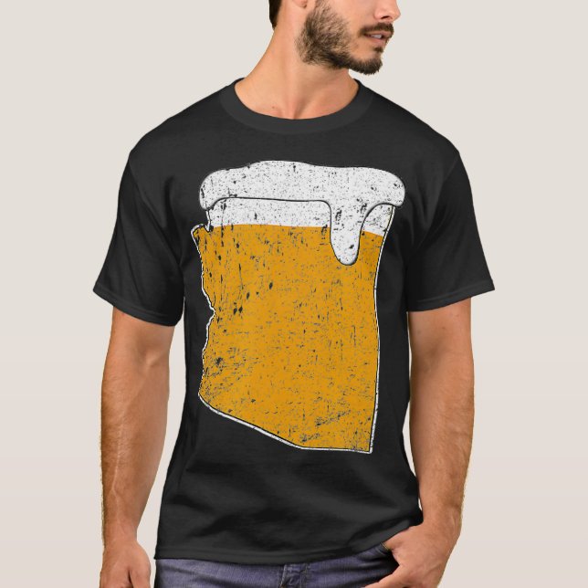 Arizona State Beer Ale Distress American T Shirt (Framsida)