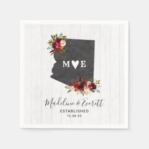 Arizona State Destination Rustic Bröllop Monogram Pappersservett