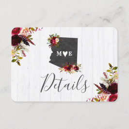 Arizona State Destination Rustic Bröllopsdetaljer Inbjudningar