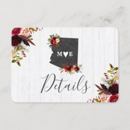 Arizona State Destination Rustik Bröllopsdetaljer Inbjudningar