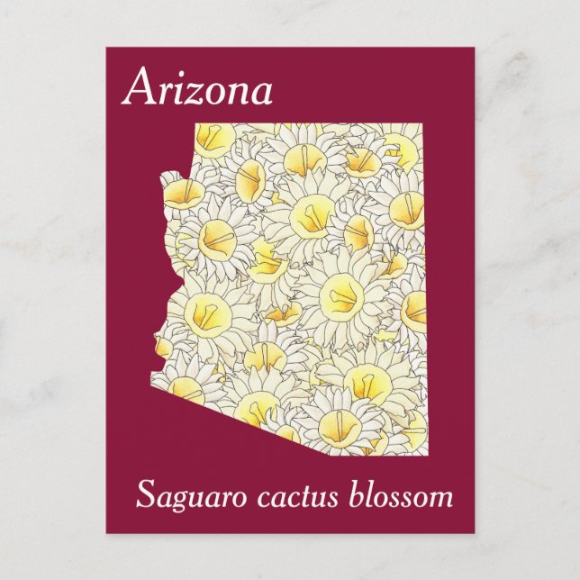 Arizona State Flower Collage Karta Vykort (Framsida)