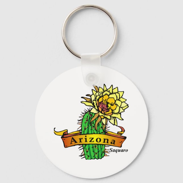 Arizona State Flower - Saguaro Nyckelring (Framsida)