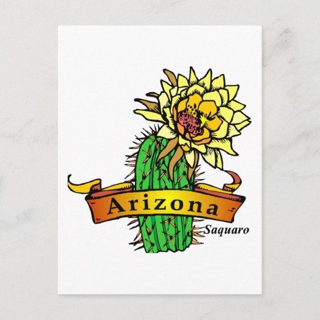 Arizona State Flower - Saguaro Vykort (Framsida)