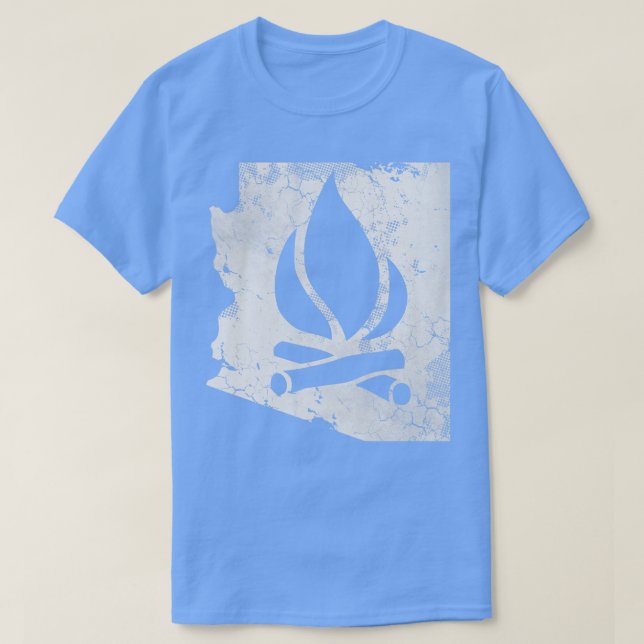 Arizona State Karta Camping Camp Fire Camper Outrs T Shirt (Design framsida)