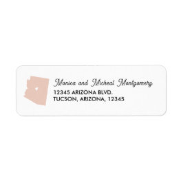 ARIZONA State Karta med hjärta - ANY FÄRG! Returadress Etikett