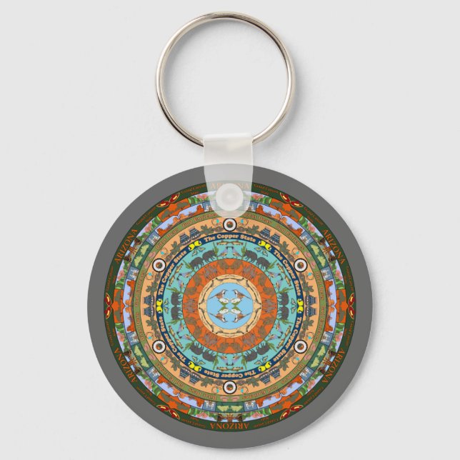 Arizona State Mandala Keychain Nyckelring (Framsida)