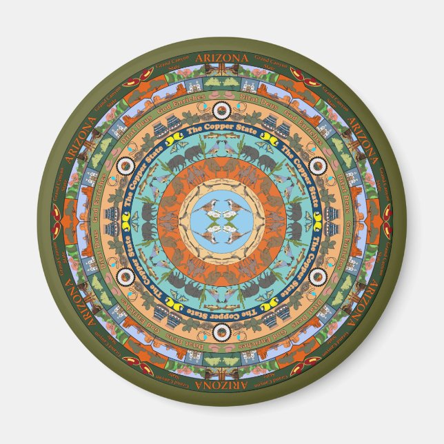 Arizona State Mandala Magnet (Framsidan)