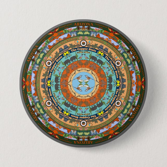 Arizona State Mandala Pin Knapp (Framsida)