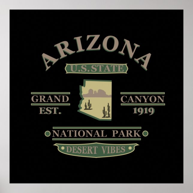 arizona state map poster (Framsidan)