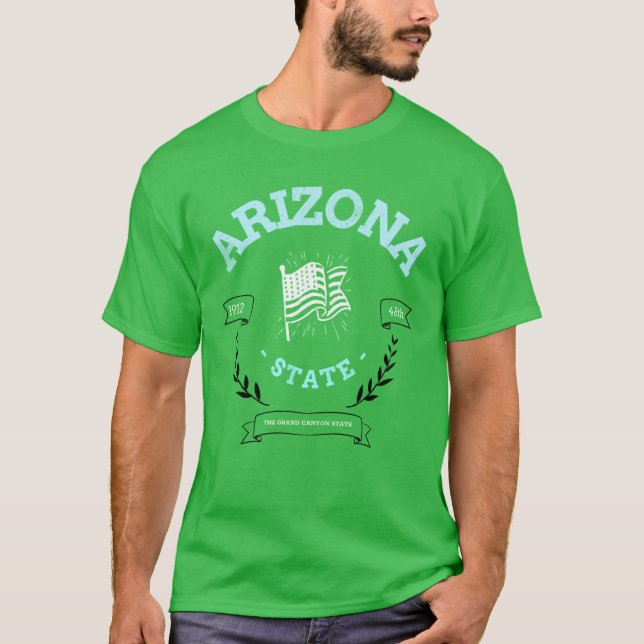 Arizona State Patriotic Badge T Shirt (Framsida)