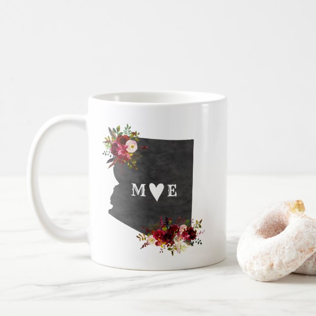 Arizona State Rustic Landsbyggsbröllop Monogram Kaffemugg (Med munk)
