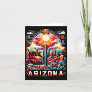 Arizona State Shirt Az Retro Desert Cactus Family Kort