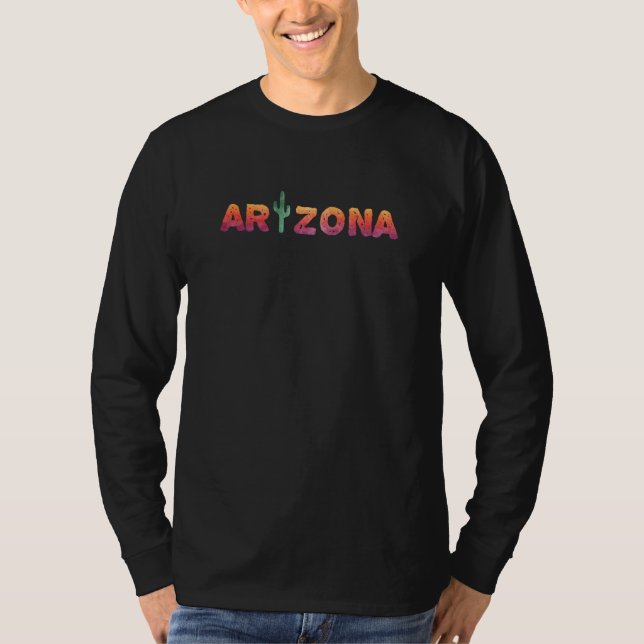 Arizona State Souvenir Arizona Cactus T Shirt (Framsida)