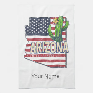Arizona State United Stater Retro Karta Vintage US Kökshandduk