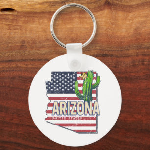 Arizona State United Stater Retro Karta Vintage US Nyckelring
