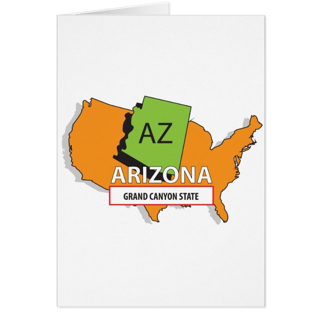 Arizona-staten karta hälsningskort (Framsidan)