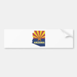 Arizona-staten Karta och Flagga Bildekal