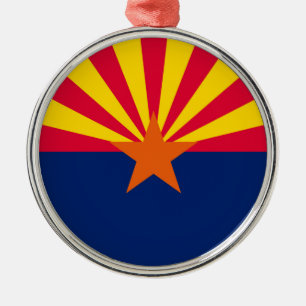 Arizona Statlig flagga Design Decor Julgransprydnad Metall