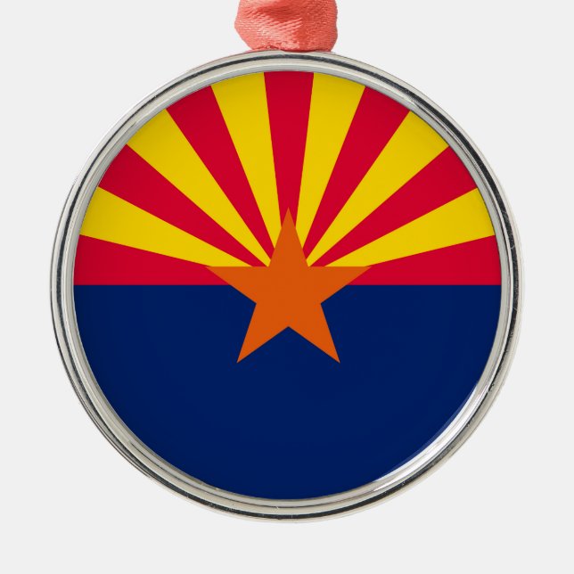 Arizona Statlig flagga Design Decor Julgransprydnad Metall (Framsidan)