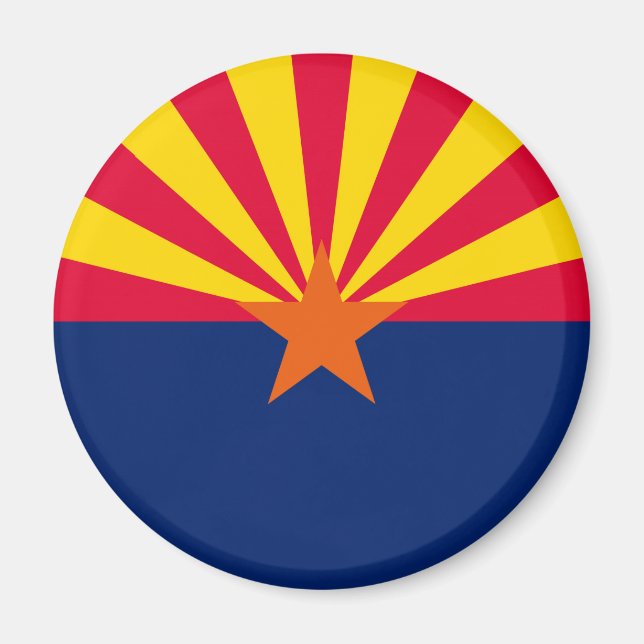 Arizona Statlig flagga Design Magnet (Framsidan)