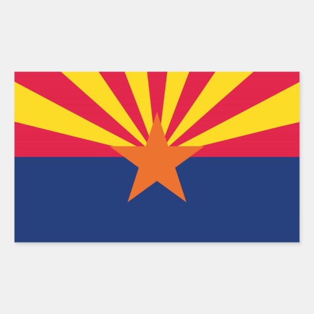 Arizona Statlig flagga Design Rektangulärt Klistermärke (Framsida)