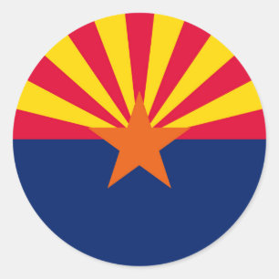 Arizona Statlig flagga Design Runt Klistermärke