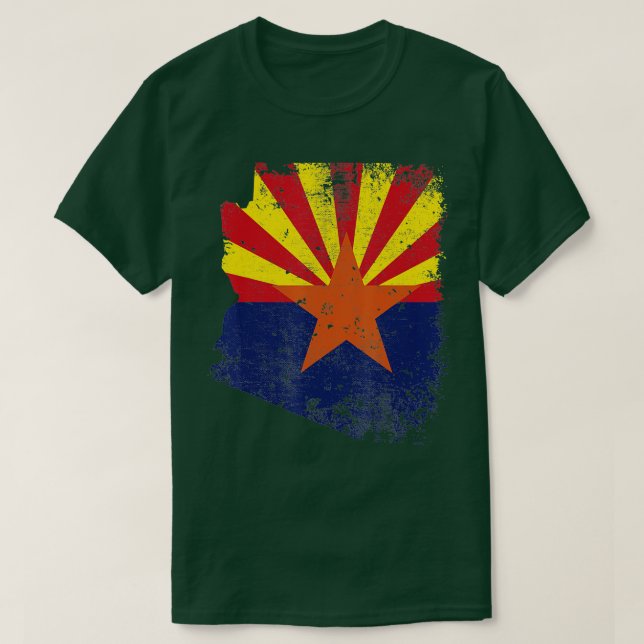 Arizona Statlig flagga Faded Flagga of Arizona T Shirt (Design framsida)