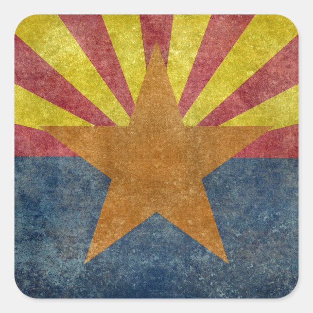 Arizona Statlig flagga Fyrkantigt Klistermärke (Framsida)