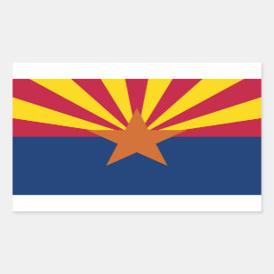 Arizona Statlig flagga Rektangulärt Klistermärke