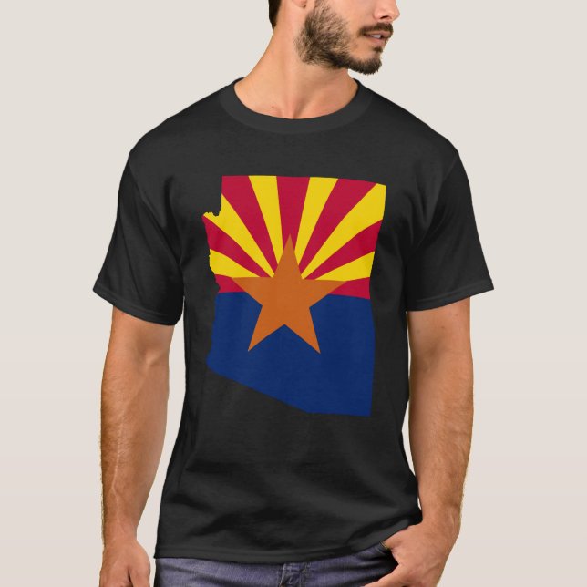 Arizona Statlig flagga Retro Sunset Desert Vibes T Shirt (Framsida)