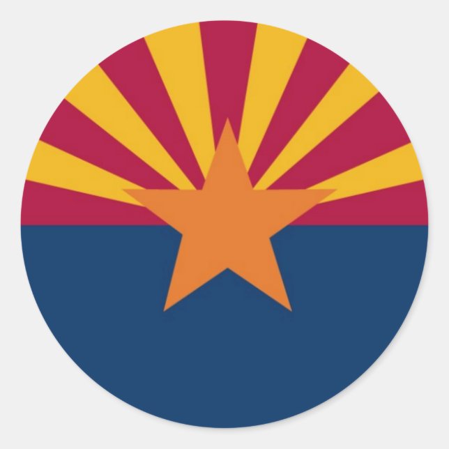 Arizona statlig flagga runt klistermärke (Framsida)