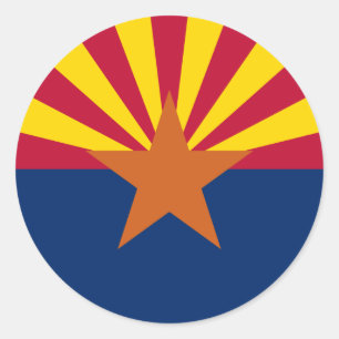 Arizona Statlig flagga Runt Klistermärke