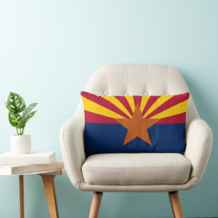 Arizona Statlig flagga Skriv ut Patriotic Lumbarkudde