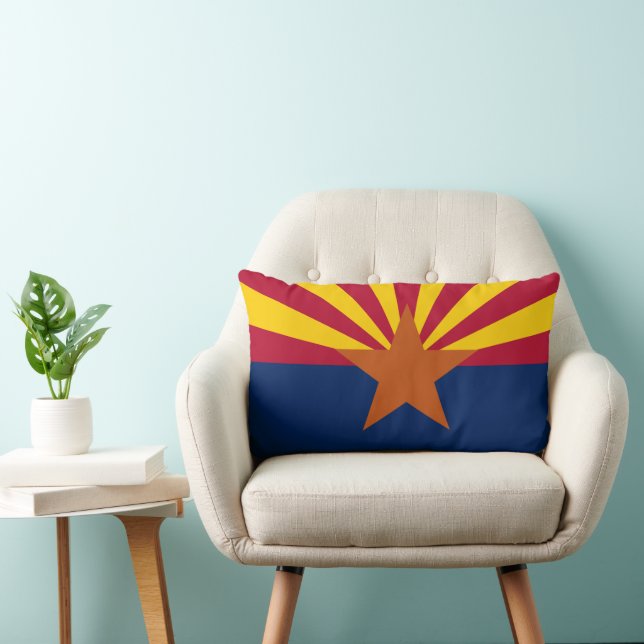 Arizona Statlig flagga Skriv ut Patriotic Lumbarkudde (Stol)