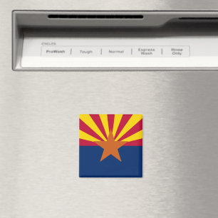 Arizona Statlig flagga Square Magnet
