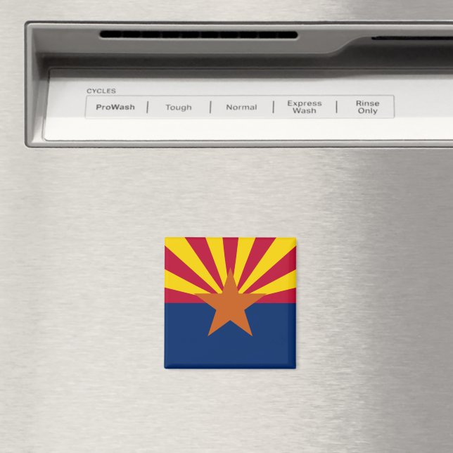 Arizona Statlig flagga Square Magnet (In Situ (Dishwasher))