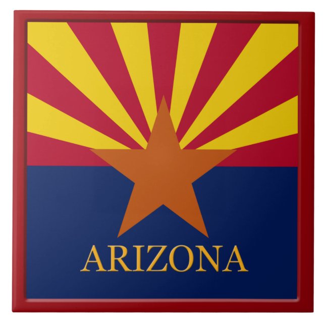 Arizona Statlig flagga Tile Kakelplatta (Framsidan)