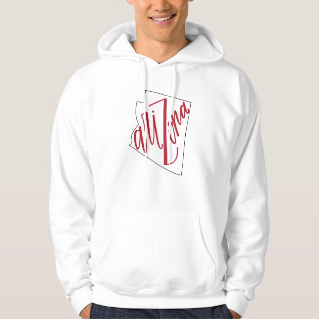 Arizona | statlig typografidesign sweatshirt med luva (Framsida)